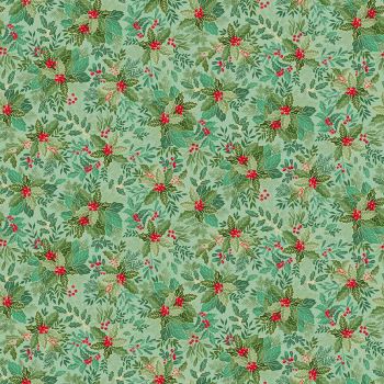 Good Tidings Holly Mid Green